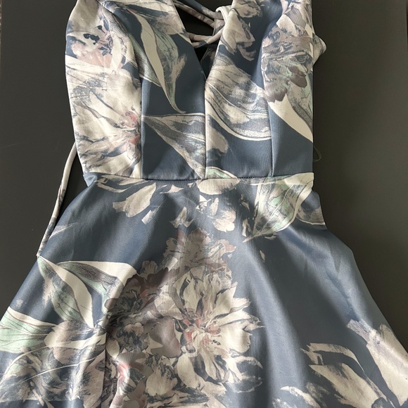 Blue Floral Formal/Homecoming Dress - Picture 3 of 3